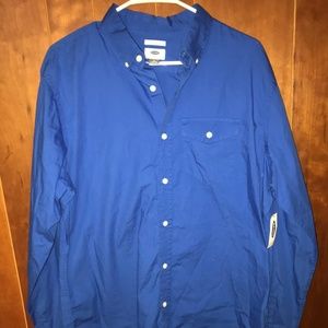 BRAND NEW navy blue long sleeve button up